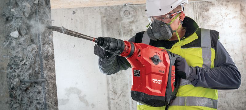 Martelo perfurador TE 70-ATC/AVR Martelo perfurador muito potente SDS Max (TE-Y) para perfuração e cinzelamento em concreto de alta resistência Aplicações 1