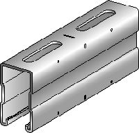 Canal MQ-72-F Calha de escora MQ com 72 mm de altura de aço laminado a quente (HDG) para aplicações médias/pesadas