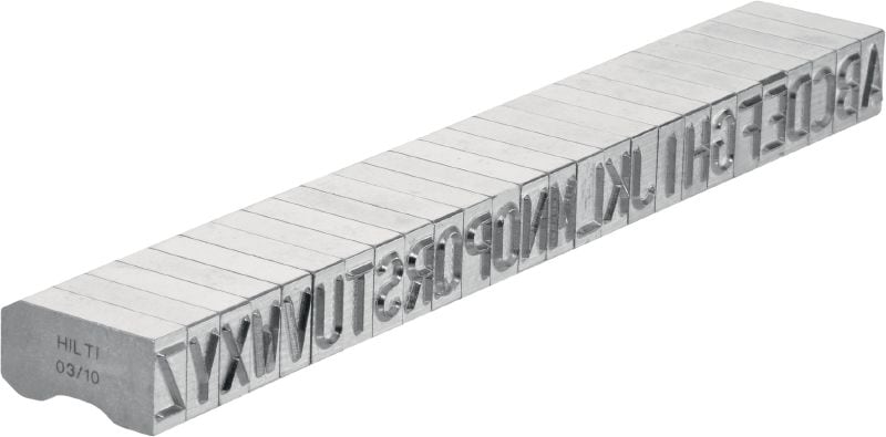 X-MC S 8/10 Selos de marcação de aço Letras largas e caracteres numéricos de pontas afiadas para gravar marcações de identificação em metal