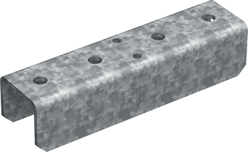 União reta MT-ES-40 OC Conector de divisão para unir calhas de escora MT extremidade com extremidade (MT-40, 50, 60, 40D)