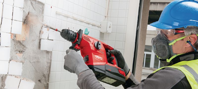 Cinzéis de escalonamento TE-CX SC (um lado) Cinzel plano largo (poligonal) SDS Plus (TE-C) superior para lascar superfícies em concreto e alvenaria (borda de corte de um lado) Aplicações 1