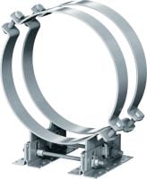 MP-PS 4-2 Estribo Estribos quádruplos ajustáveis com revestimento exterior para fixar tubos com -610 mm (de 8 a 24) de diâmetro em materiais base variados em ambientes moderadamente corrosivos