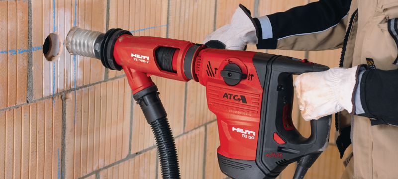TE DRS-Y Sistema de remoção de pó Sistema de aspiração para perfuração e cinzelamento de betão com martelos perfuradores Hilti SDS Max (TE-Y) Aplicações 1