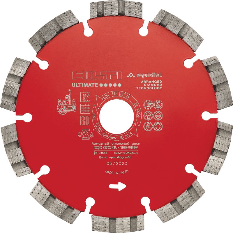 Lâmina diamantada Universal SPX-SL A lâmina diamantada definitiva com tecnologia Equidist para corte reto em materiais base diferentes