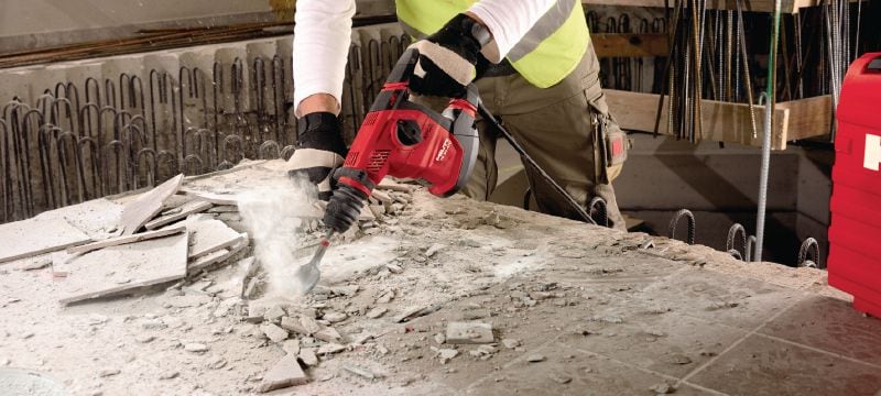 TE-CX SC Talhadeiras de escamação Cinzel plano largo (poligonal) SDS Plus (TE-C) superior para lascar superfícies em concreto e alvenaria Aplicações 1