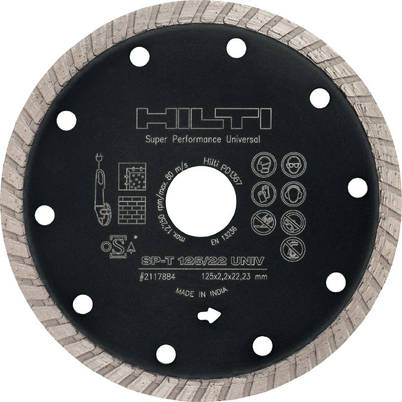 SP-T Lâmina diamantada universal Disco diamantado de qualidade com aro contínuo para cortar em diferentes materiais de base
