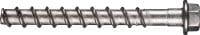 KH-EZ SS316 Ancoragem de parafuso Ancoragem por parafuso definitiva para fixações mais rápidas resistentes à corrosão em concreto e CMU preenchido com grout (aço inoxidável 316, cabeça sextavada)