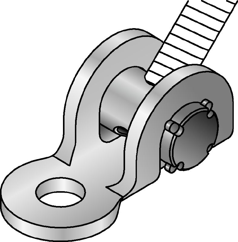 Dobradiça de haste sísmica MT-S-CH Conector do suporte de barra roscada pré-montado com mais capacidade de montagem em material base