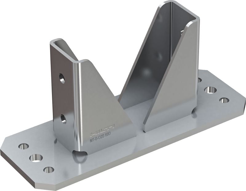 Placa de base de malha MT-B-O2B 60D Conector base para fixação da calha de escora dupla MT-60D em concreto