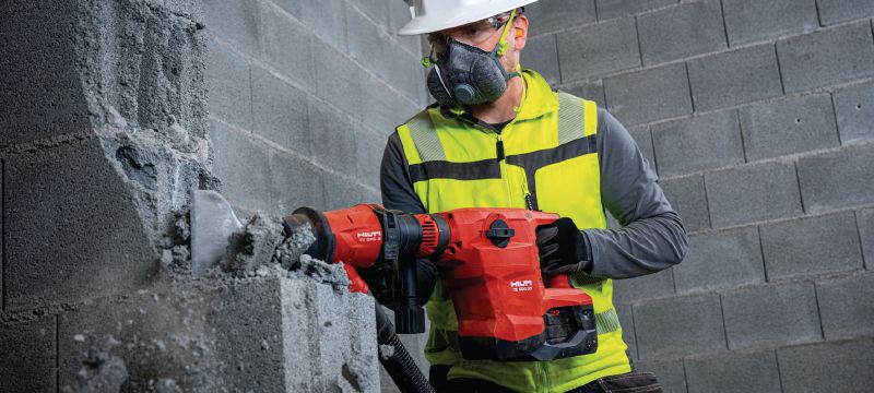 TE 500-22 SDS-Max Martelo combinado a bateria Martelo demolidor e cinzelador SDS Max (TE-Y) a bateria para cinzelar em concreto ou alvenaria, com Redução Ativa da Vibração (plataforma de baterias Nuron) Aplicações 1