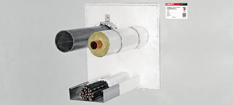 CP 670 Revestimento de placa corta-fogo Sistema de revestimento corta-fogo para placas minerais com um amplo leque de homologações para selagem de médias a grandes aberturas Aplicações 1