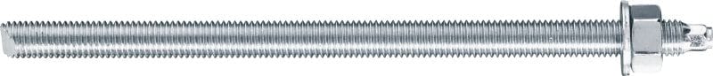 HAS-U 8.8 Barra roscada Barra roscada de alto desempenho para ancoragem de ampola e híbrida/epóxi injetável no concreto e em alvenaria (aço carbono 8.8)
