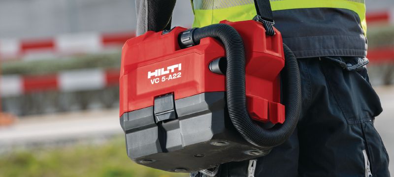 VC 5-A22 Aspirador de pó a bateria para construção Aspirador de pó compacto e a bateria para construção, para limpeza de canteiro de obras (a seco), tanque de 3,5 l Aplicações 1