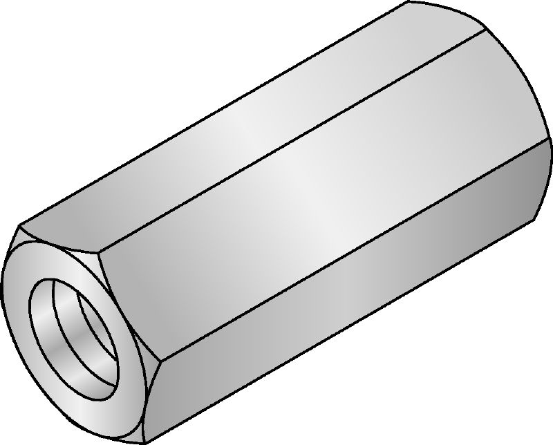Acoplador de barra roscada (imperial) Acoplador de barra roscada eletrogalvanizado (imperial)