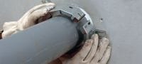 Anéis corta-fogo US CP 644 Anel corta-fogo reequipado com carcaça de aço galvanizado para tubos de 8 e 10 Aplicações 1