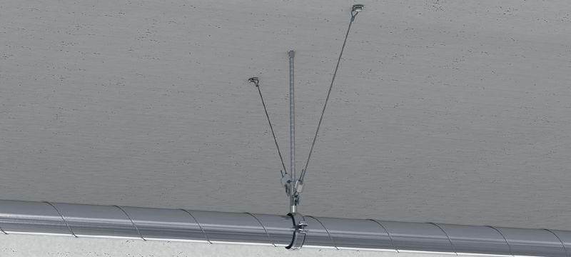 MW-C abraçadeira de teto Grampo de laço multifuncional para fixação dos sistemas de suspensão por cabo de aço MW em qualquer superfície vertical, horizontal ou inclinada Aplicações 1
