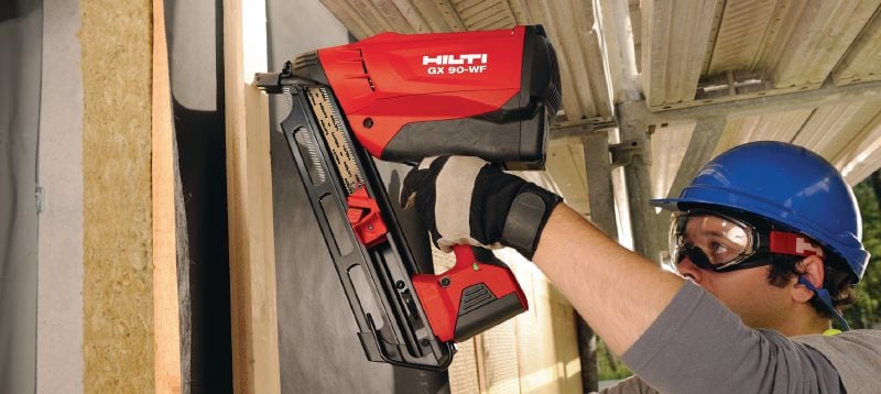 GX-WF Pregos com perfil galvanizados Prego para esquadrias perfilado galvanizado para fixar madeira em betão com a pistola de pregos GX 90-WF Aplicações 1