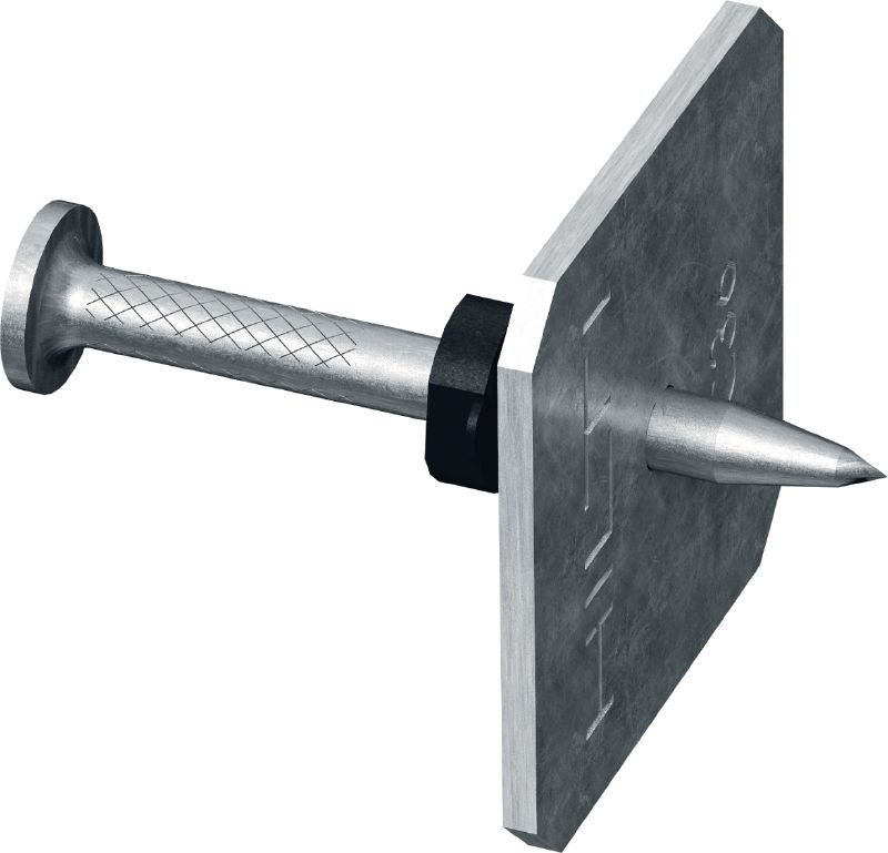 X-C P8S Pregos para concreto com arruela Prego individual premium com arruela de aço para fixação em concreto, utilizando ferramentas de atuação direta