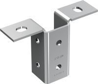 MT-B-T placa base para cargas LEVES Conector base para ancoragem das estruturas da calha de escora leve em concreto ou aço