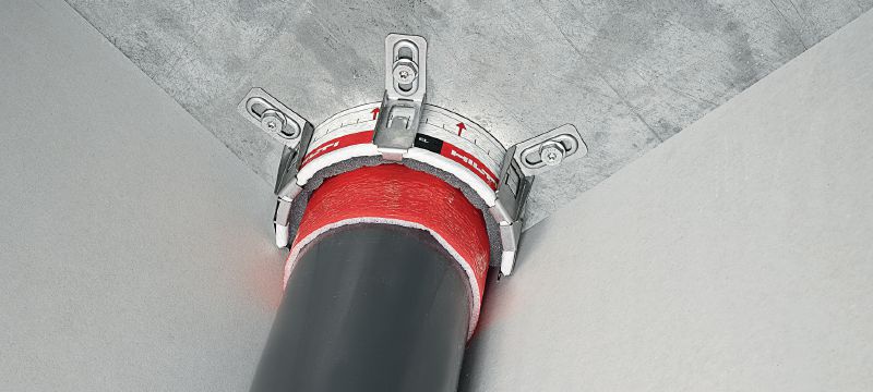CFS-C EL Colar antifogo sem fim Solução para ajudar a criar uma barreira contra fogo e fumaça ao redor de tubos em configurações não padronizadas Aplicações 1