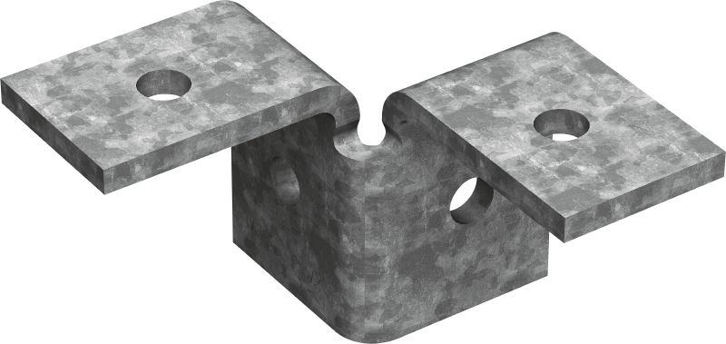 Inserção de asa MT-C-T 3D/2 OC Inserção de asa dupla para conexão de três calhas de escora em uma estrutura 3D, para uso externo com poluição baixa