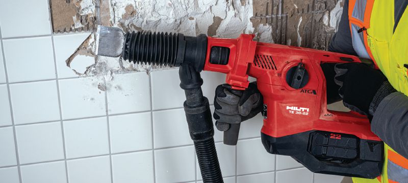 TE 30-22 Martelete a bateria Martelo perfurador SDS Plus a bateria poderoso (TE-C) com redução ativa da vibração e ATC (Controle ativo de torque) para perfuração em concreto e cinzelamento (plataforma à bateria Nuron) Aplicações 1
