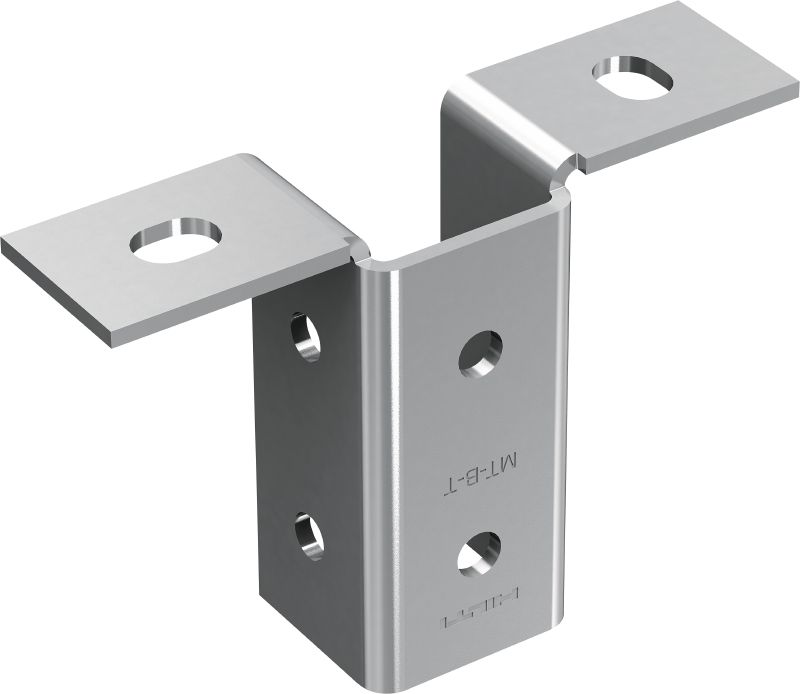 MT-B-T placa base para cargas LEVES Conector base para ancoragem das estruturas da calha de escora leve em concreto ou aço
