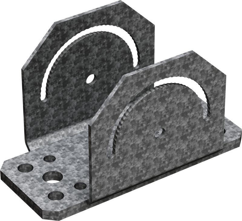 Placa de base MT-B GL AB OC Placa de base angulada de ancoragem para cargas pesadas para suporte, suportes de extensão longa ou superfícies inclinadas, para uso externo com poluição baixa