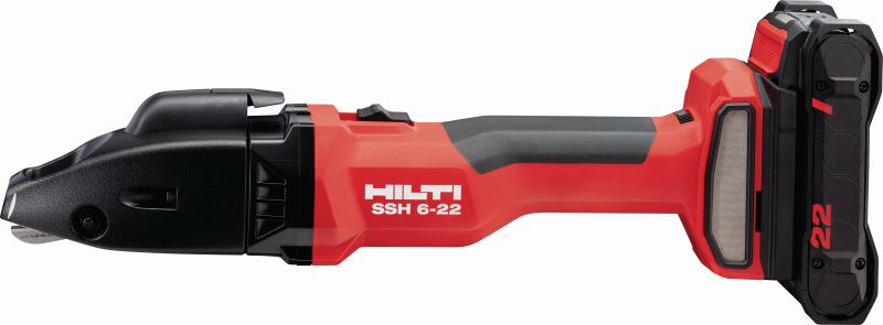 SSH 6-22 tesouras a bateria Tesoura de corte duplo a bateria de alta capacidade para cortes rápidos em chapas metálicas, perfis e dutos de HVAC de até 2,5 mm│12 gauge (Nuron Plataforma à bateria)